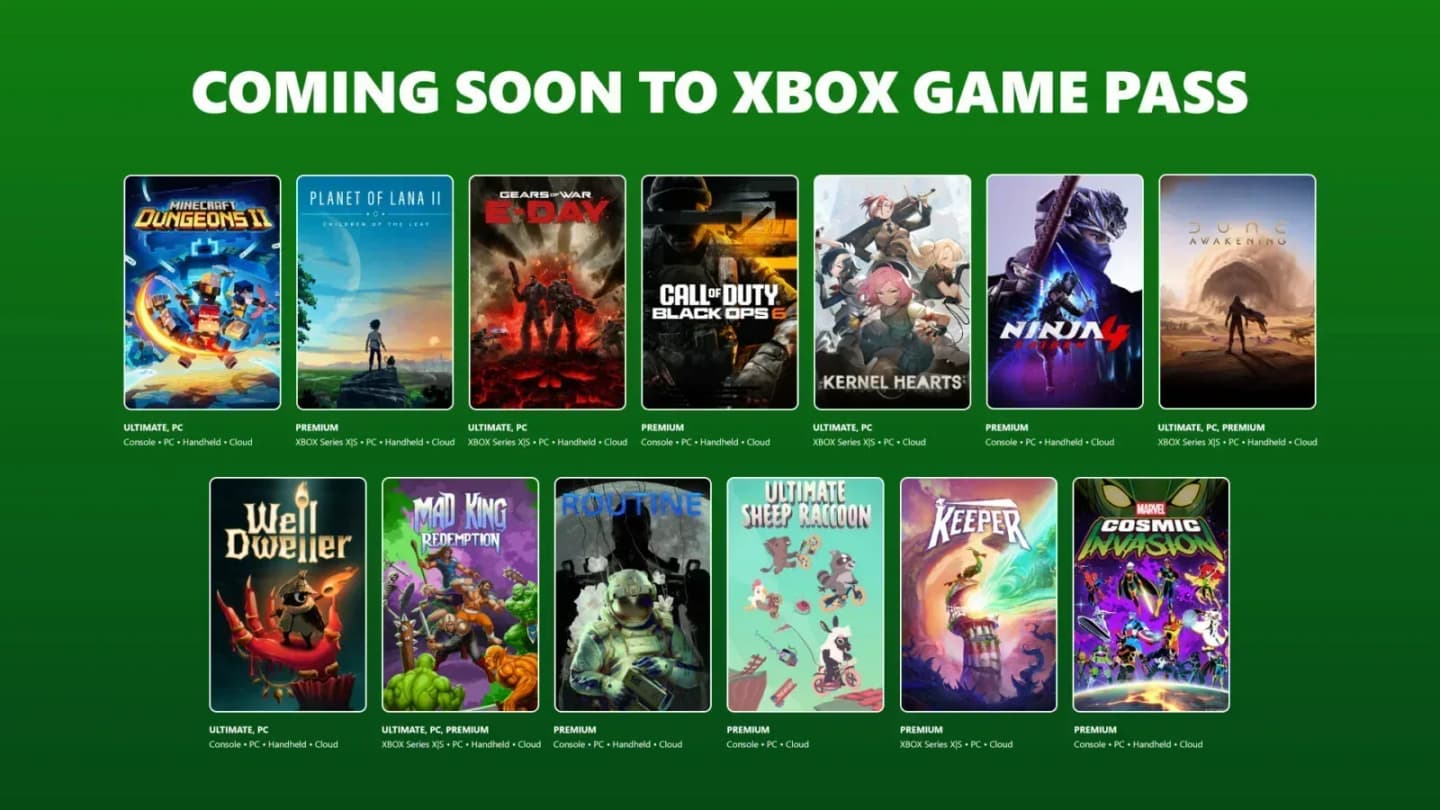 Xbox Game Pass confirma Minecraft Dungeons II, Gears of War: E-Day y Dune: Awakening en su oleada de septiembre